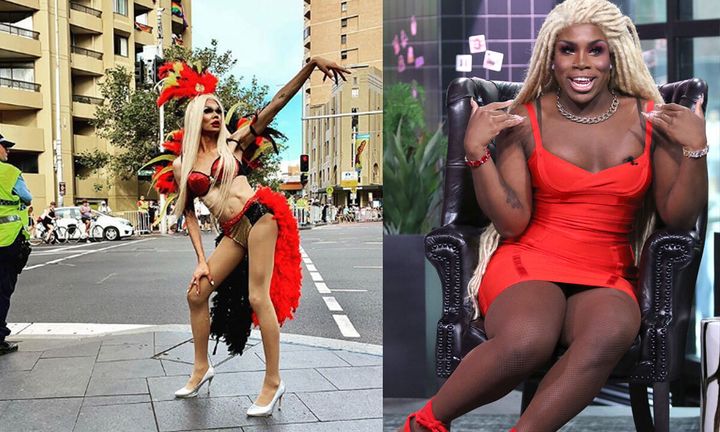 Felicia Foxx (left), an Indigenous drag performer from Sydney, could be a contender for RuPaul's Drag Race Australia.