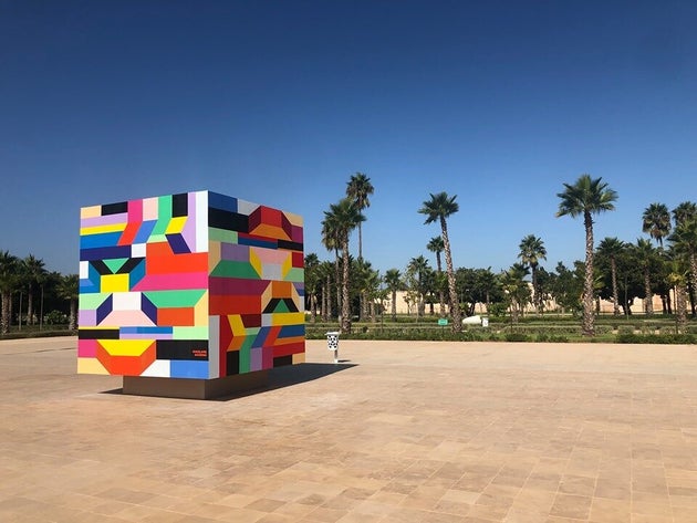 L'oeuvre de Ghizlane Agzenai dans le cadre de la carte blanche street art, lors de la première édition...