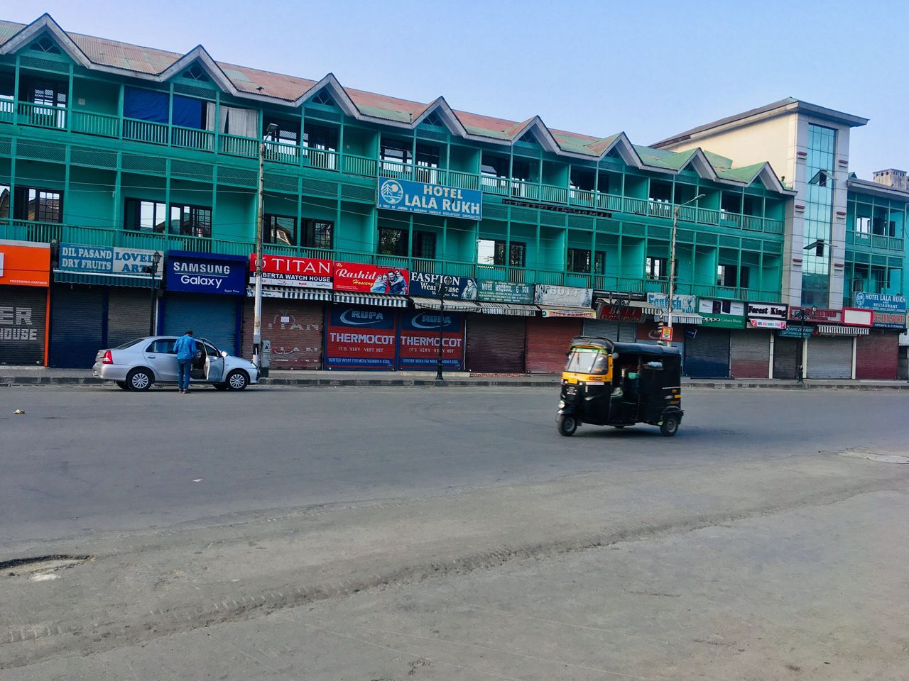 Lal Chowk, the main market in Srinagar, the summer capital of Jammu and Kashmir, was empty on the afternoon of Sept. 17, 2019.