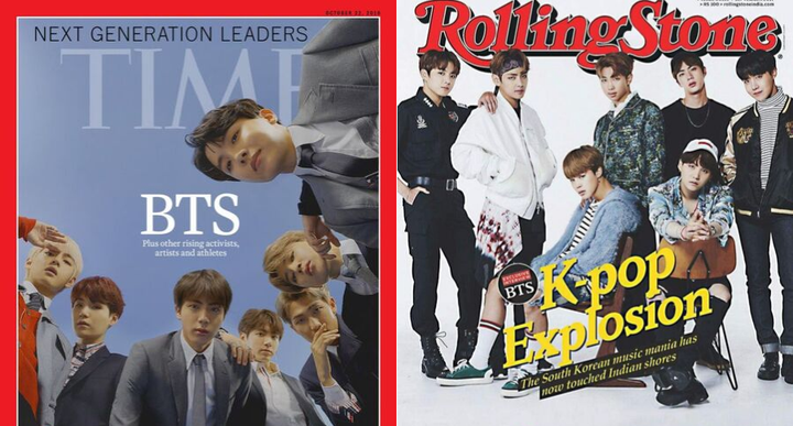 Portadas de la revista 'Time' de Octubre de 2018 y de 'Rolling Stone' en septiembre de 2017.