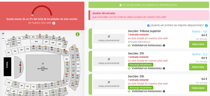 Compra de entradas de Rosalía en Viagogo.