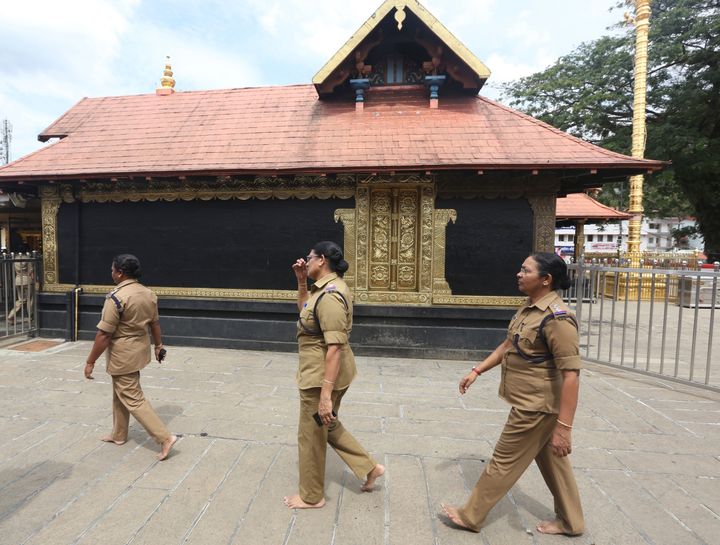 Policewomen at the Sabarimala temple in November 2018. 