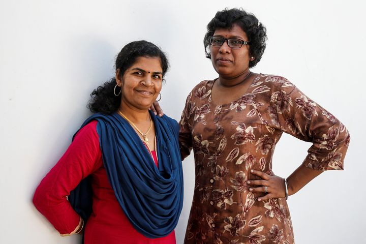 A file photo of Kanakadurga (left) and Bindu Ammini, the first women to enter Sabarimala temple after the Supreme Court order.