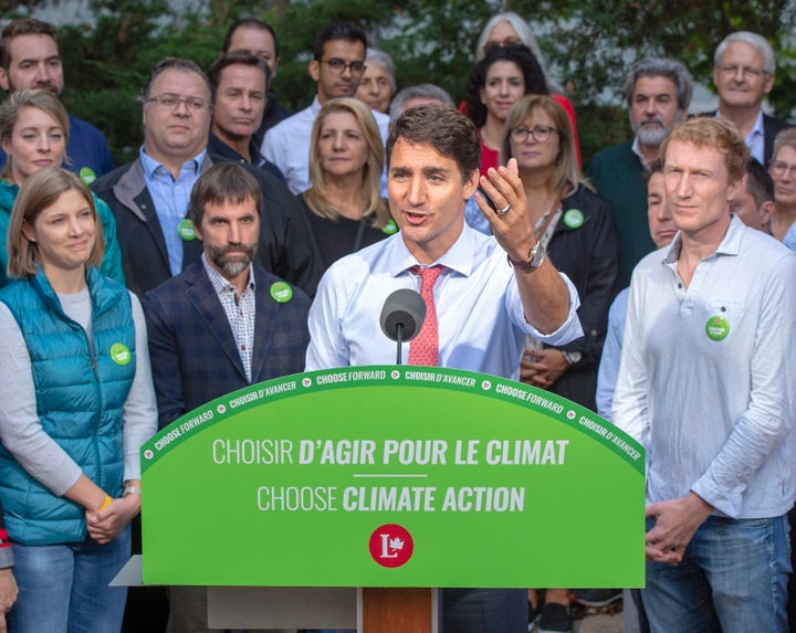 Liberal Leader Justin Trudeau speaks to the media in Montreal, Que., on Sept. 27, 2019. 