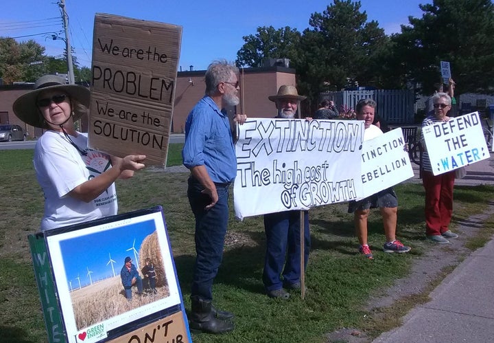 "We are the problem. We are the solution," is protester Heather Ross' message at a climate strike in Picton, Ont.