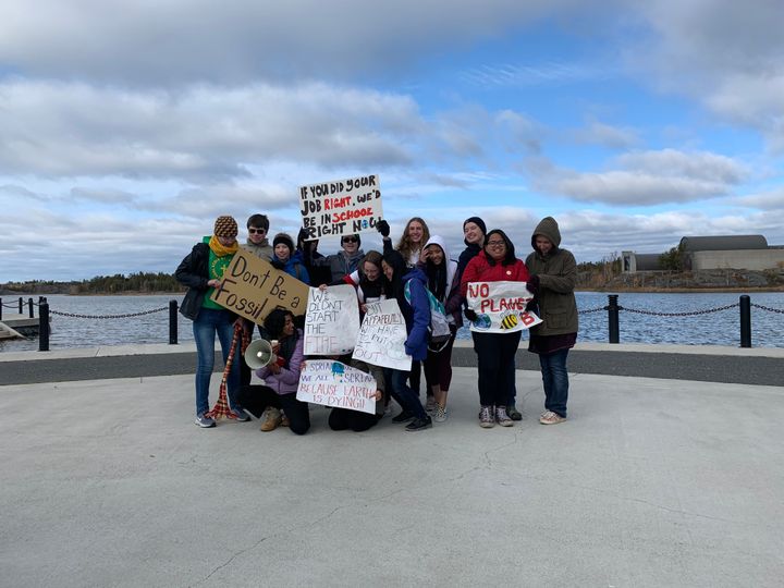 Protesters congregate in Yellowknife to call for bold action on climate change, Sept. 27, 2019.
