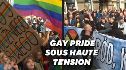 Slogans homophobes et cordons très serrés de policiers, la difficile gay pride de