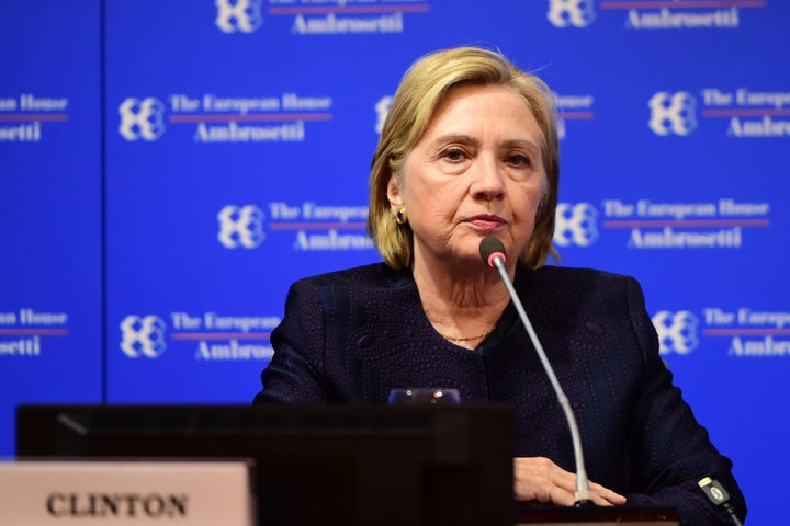 Former Secretary of State Hillary Clinton, pictured here at the Ambrosetti International Economic Forum in Italy earlier this month, compared her 2016 presidential defeat to "losing to a corrupt human tornado."