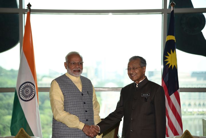 Prime Minister Narendra Modi with Malaysia's Prime Minister Mahathir Mohamad at the Prime Minister's Office in Putrajaya, Malaysia, May 31, 2018. 