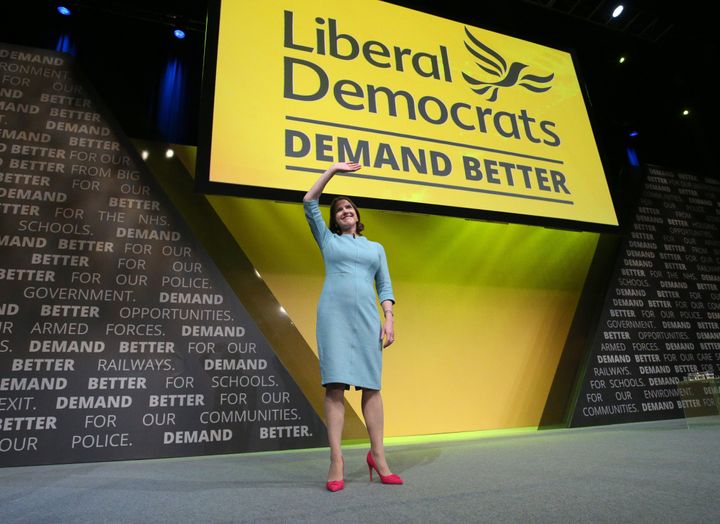 Liberal Democrat leader Jo Swinson after she made her keynote speech during the Liberal Democrats autumn conference at the Bournemouth International Centre in Bournemouth.