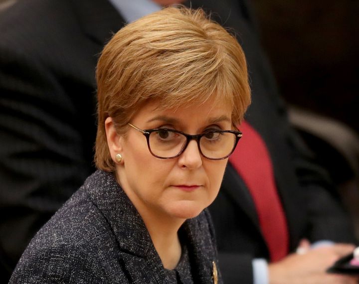 First Minister Nicola Sturgeon delivers her statement, in response to the Supreme Court ruling, at the Scottish Parliament, Edinburgh.