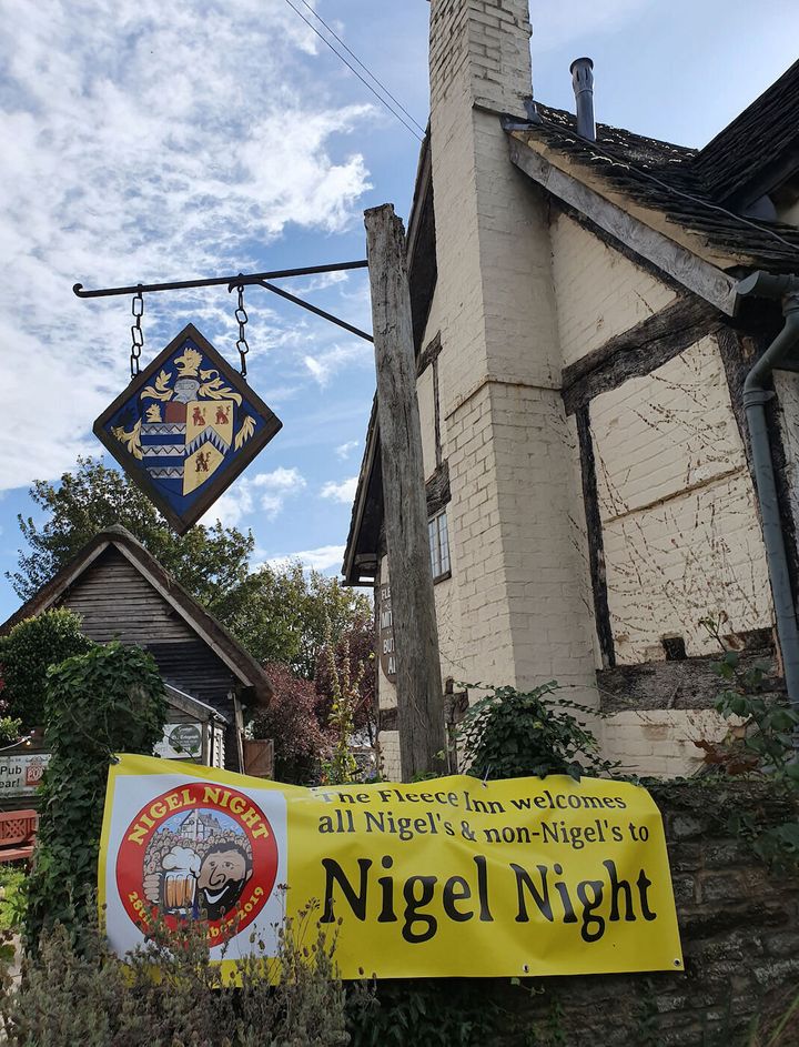 The Fleece Inn in Worcestershire hosted the Nigel-themed event.
