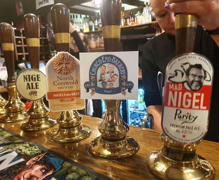 Nigel-themed beers were on tap (Picture: PA)