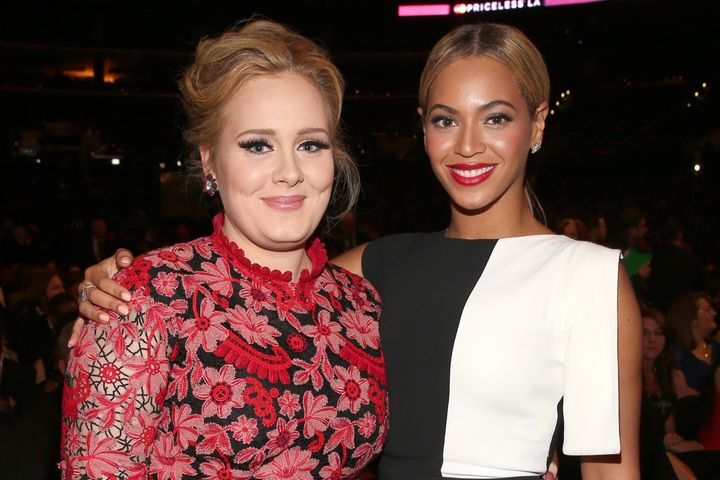 Adele and Beyoncé pictured in 2013