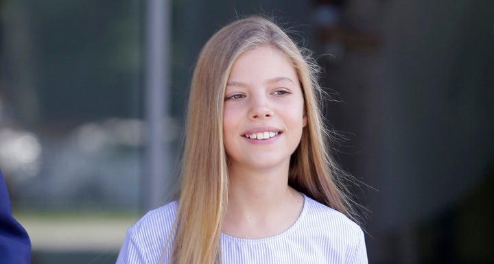 La infanta Sofía a la salida de su visita al rey Juan Carlos I en el Hospital Quirón el pasado mes de agosto.