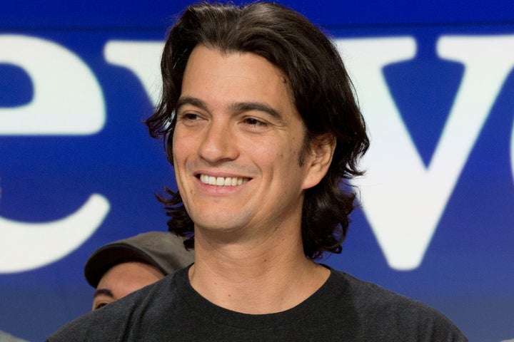 In this Jan. 16, 2018 file photo, Adam Neumann, co-founder and CEO of WeWork, attends the opening bell ceremony at Nasdaq, in New York. 