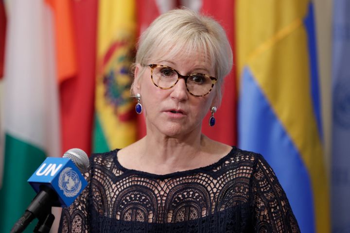 Sweden's Minister for Foreign Affairs Margot Wallstrom at the United Nations headquarters in New York on July 11, 2018.