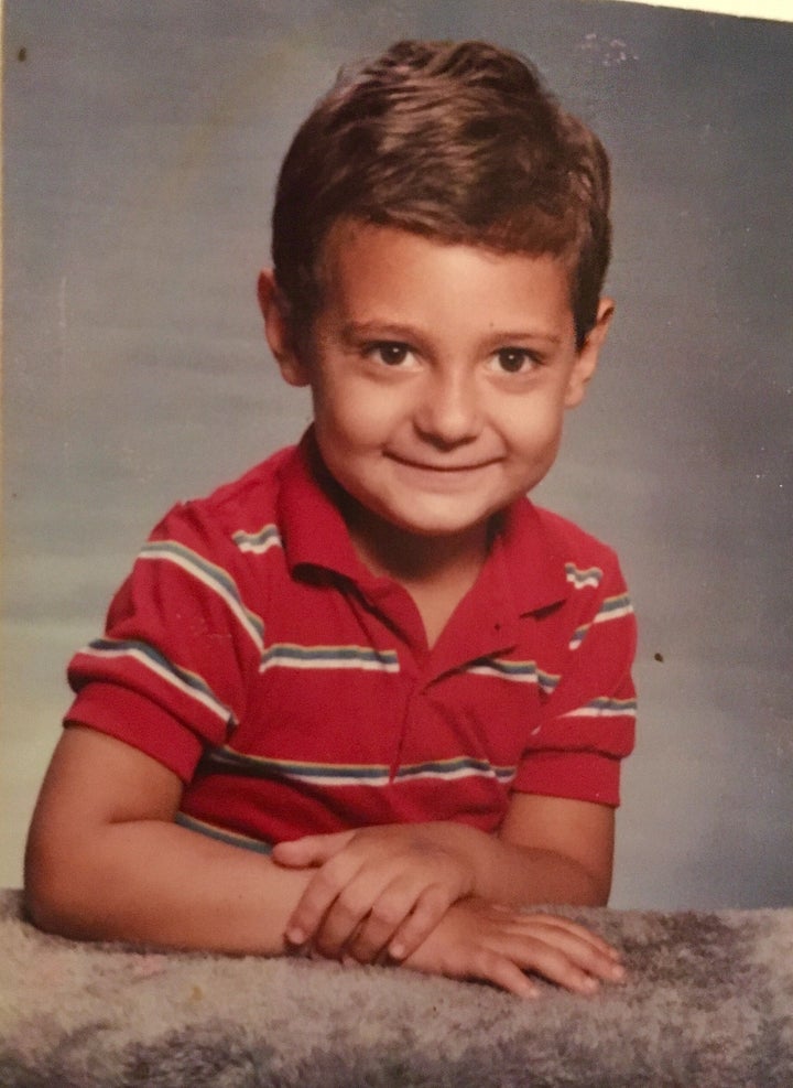 A photo from kindergarten, which I sent in for our station's back-to-school montage. I remember my mom's last-minute attempts to flatten my unruly curly hair for this picture.