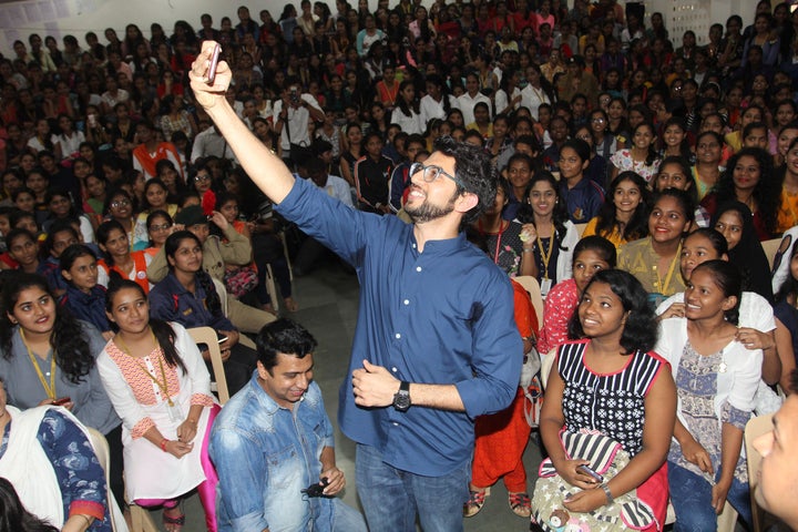 The Shiv Sena's Aaditya Thackeray at self-defence training camp in Mumbai.