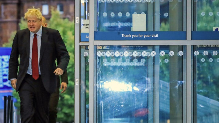PM Boris Johnson at the Conservative Party conference in Manchester