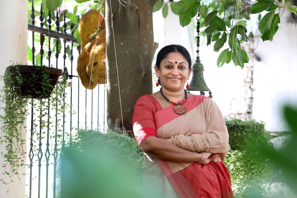 KR Meera photographed at her home in Kottayam in 2016 in Kerala.
