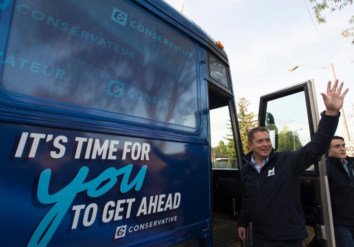 Conservative Leader Andrew Scheer makes a campaign stop in a neighbourhood in Brampton, Ont., on Sept. 30, 2019.