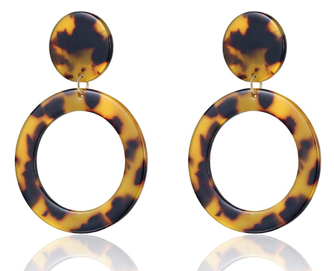 Resin tortoise shell hot sale hoop earrings