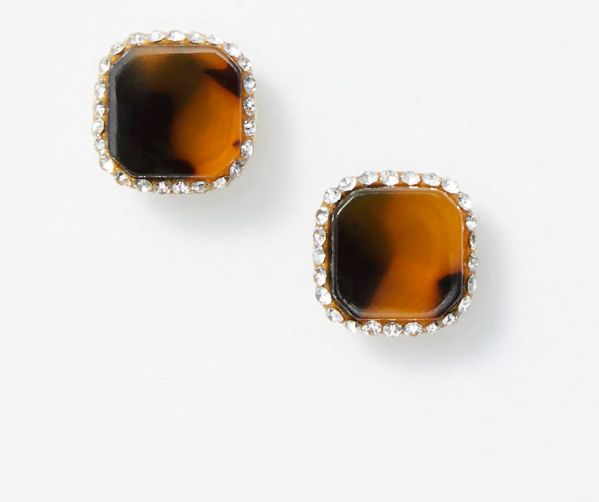 tortoise shell stud earrings