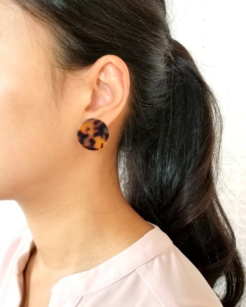 Tortoise on sale print earrings