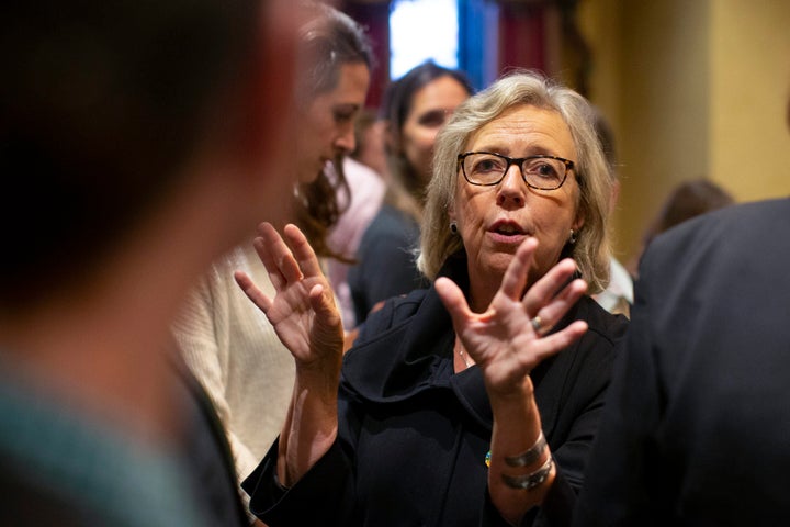 Green Party Leader Elizabeth May attends the launch of her party's election platform in Toronto on Sept.16, 2019.