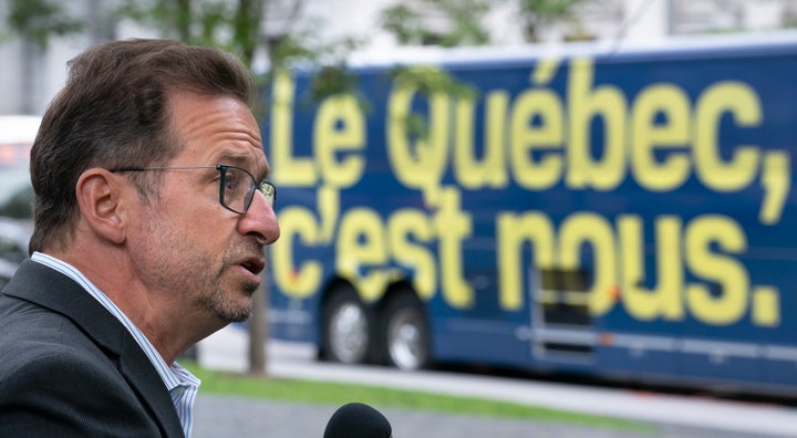 Bloc Quebecois Leader Yves-Francois Blanchet makes an announcement in Montreal on Sept. 24, 2019. 