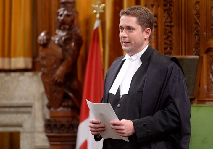 Speaker of the House Andrew Scheer rises in the Commons on Parliament Hill in Ottawa on Oct. 23, 2014. 