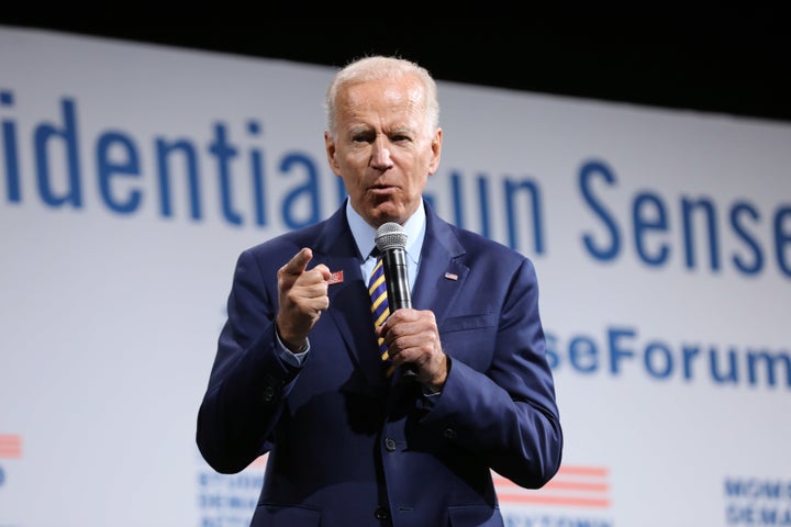Former Vice President Joe Biden spoke at a gun violence policy forum in Iowa this summer. His new gun violence plan would req