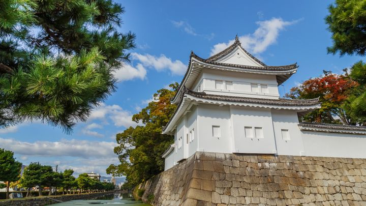 Kyoto, Japan - October 23 2014: Nijo Castle is a flatland castle, one of the seventeen assets of Historic Monuments of Ancient Kyoto which is designated by UNESCO as a World Heritage Site