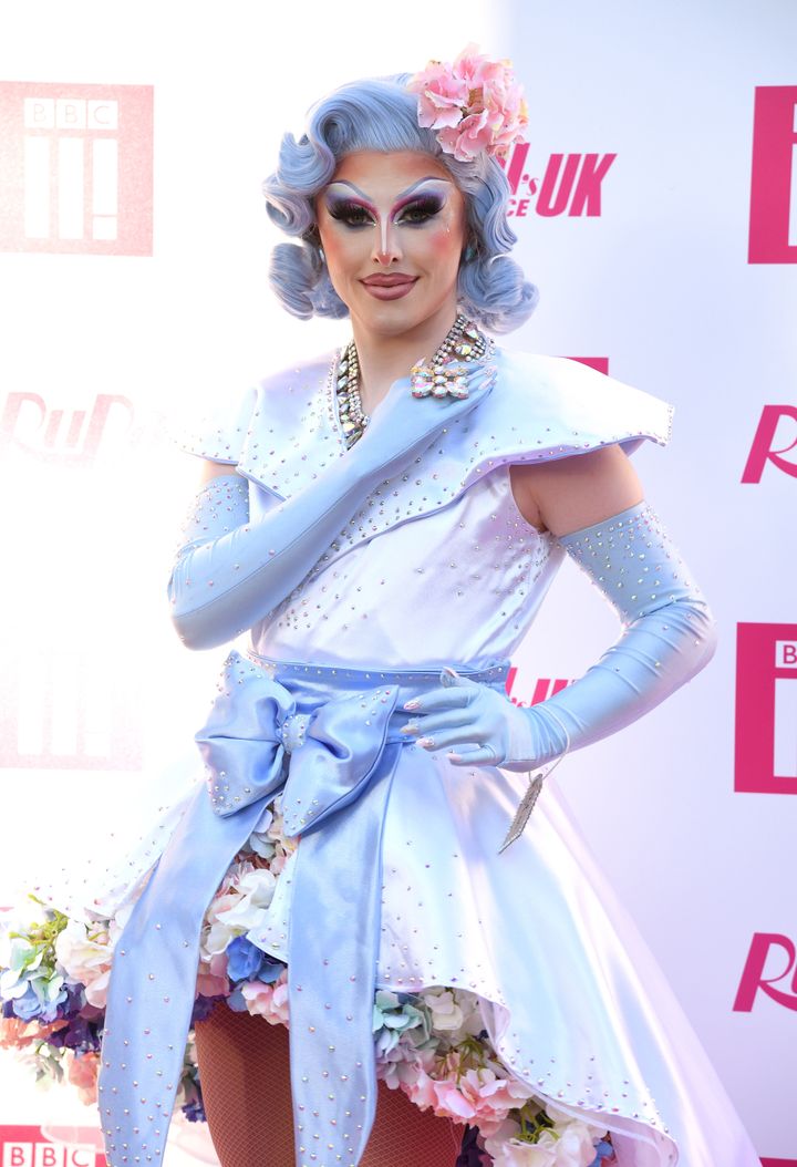 Blu on the pink carpet at the Drag Race UK launch