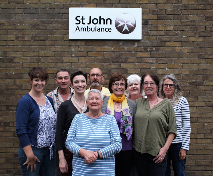 Roger Nuttall (second from left) and Sandy Collver (third from right).