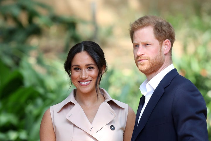 The Duke and Duchess of Sussex attend a Creative Industries and Business Reception on Oct. 2 in Johannesburg, South Africa.