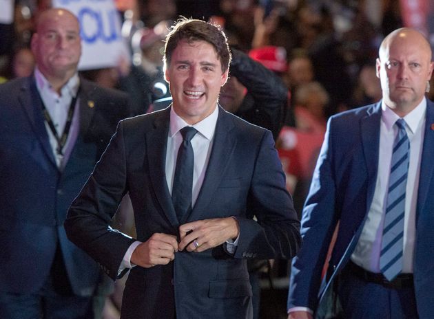 Liberal Leader Justin Trudeau arrives for the TVA french language debate in Montreal on Oct. 2, 2019. 