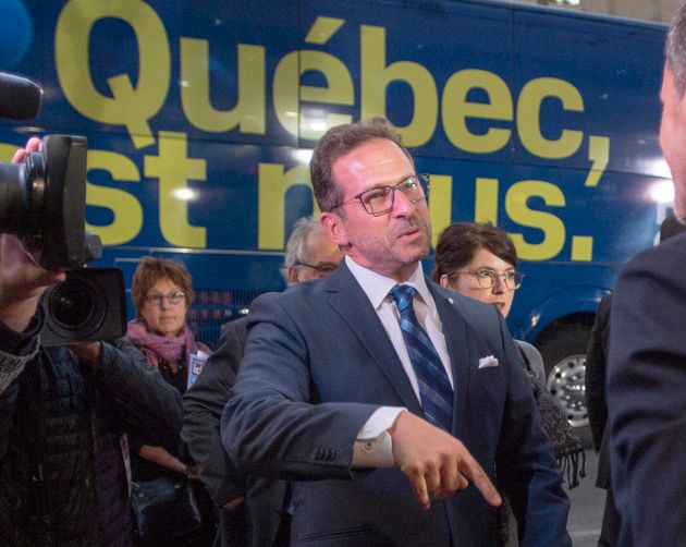 Bloc Quebecois Leader Yves Blanchet arrives for the TVA french language debate in Montreal on Oct. 2, 2019. 