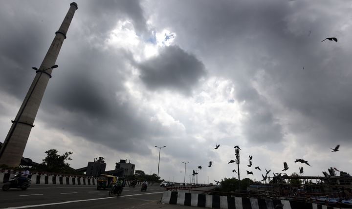 Cloudy weather at Ring road ITO in New Delhi on July 29, 2019.