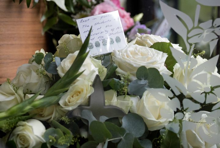 A floral tribute from students and staff from the University of Hull 