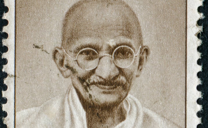 Cancelled Stamp From India Featuring Mahatma Gandhi