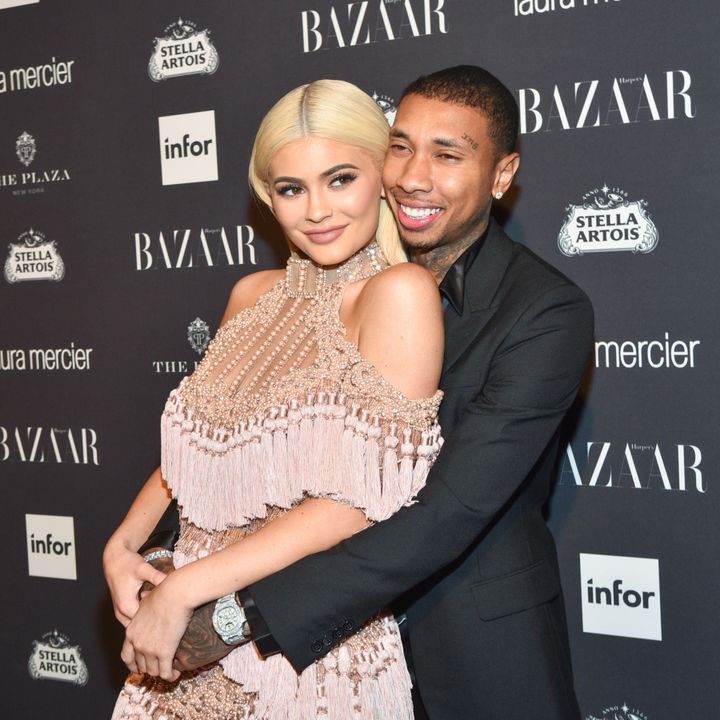Kylie Jenner and Tyga attend an event together in September 2016 before their split. 