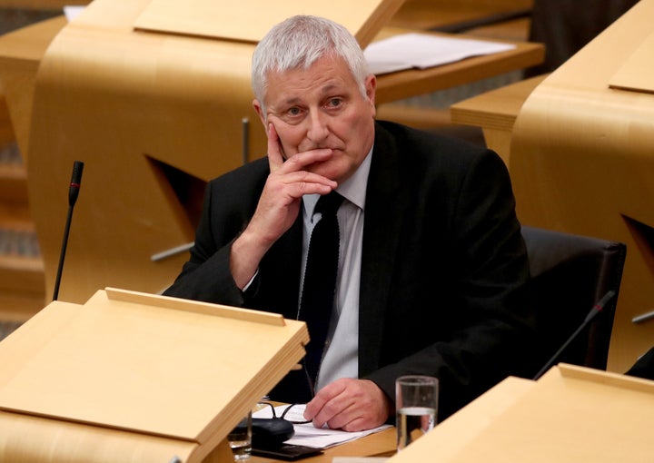 Scottish Green Party's John Finnie in the main chamber of the Scottish Parliament in Edinburgh.