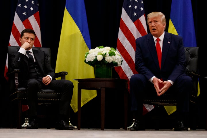 President Donald Trump meets with Ukrainian President Volodymyr Zelenskiy during the United Nations General Assembly on Sept.