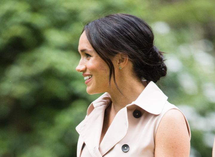 Meghan Markle visits the British High Commissioner's residence in Johannesburg, South Africa on Wednesday.