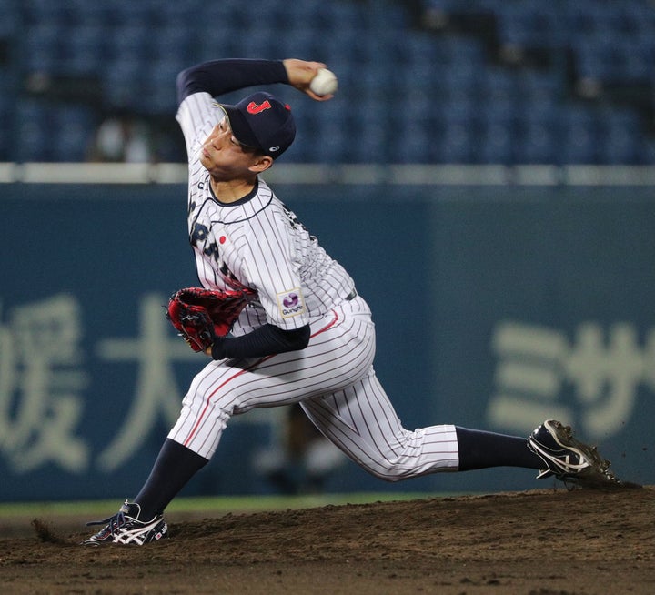 吉田投手（日体大）はストレートで押すスタイル。