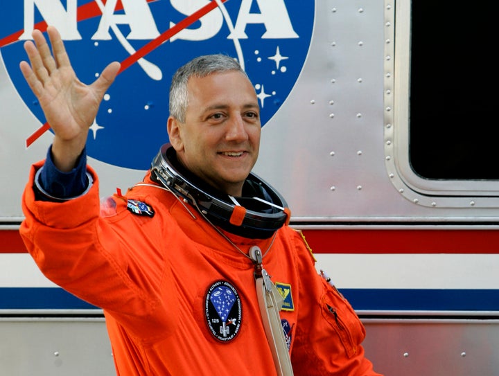 Mission specialist Michael Massimino at Kennedy Space Center in Cape Canaveral, Fla., Monday, May 11, 2009. Space Shuttle Atlantis is scheduled to lift-off Monday afternoon on a final mission to the Hubble Space Telescope.