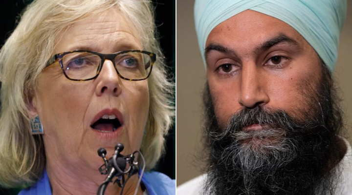 Green Party of Canada Leader Elizabeth May and NDP Leader Jagmeet Singh have not been seeing eye-to-eye during the 2019 federal election campaign.