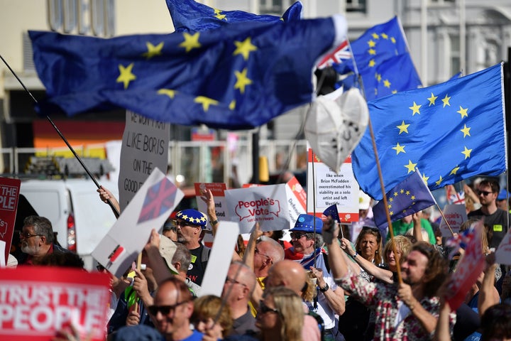 <strong>People's Vote campaigners in Brighton </strong>